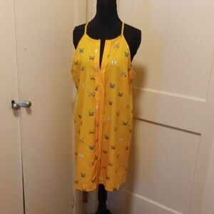 SHEIN Light Yellow Dress with Butterfly Accent